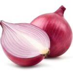 Red,Onion,With,Cut,In,Half,Isolated,On,White.